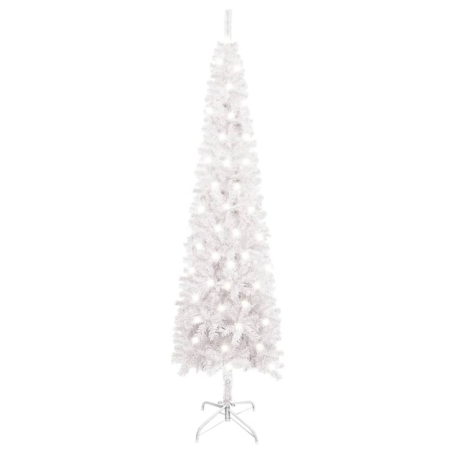 Vidaxl Kerstboom Met Led's Smal 150 Cm Wit