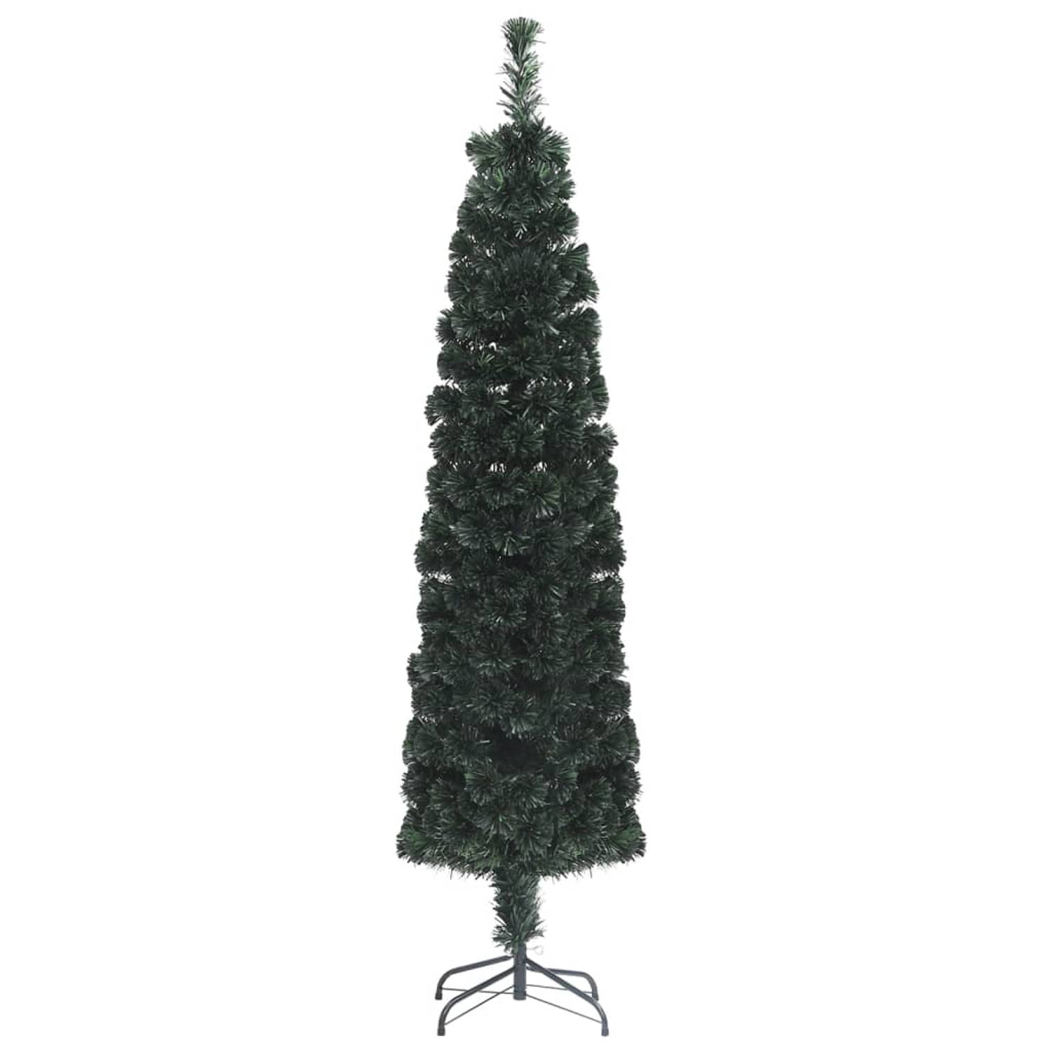 The Living Store Kunstkerstboom met standaard smal 210 cm glasvezel - Decoratieve kerstboom