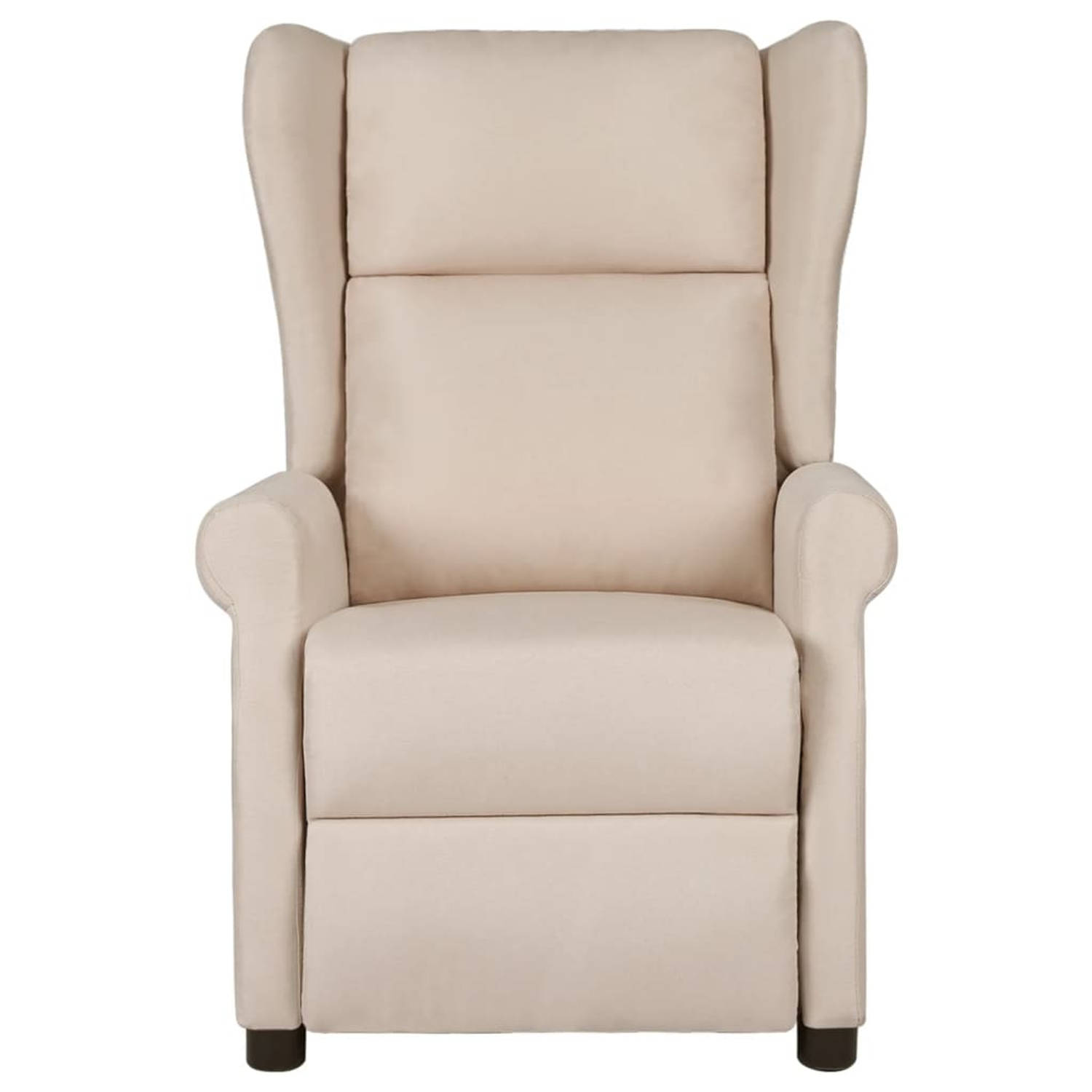 The Living Store Massagestoel stof crèmekleurig - Fauteuil