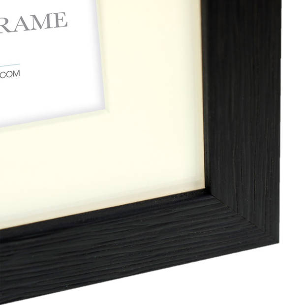 2x stuks houten fotolijst zwart geschikt voor een foto van 13 x 18 cm of 18 x 24 cm - Fotolijsten