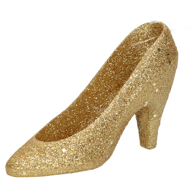 1x Gouden hakken/pumps kersthangers kerstversiering 10 cm - Kersthangers