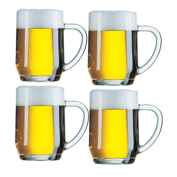 Set van 4x stuks glazen bierpullen 560 ml - Bierglazen