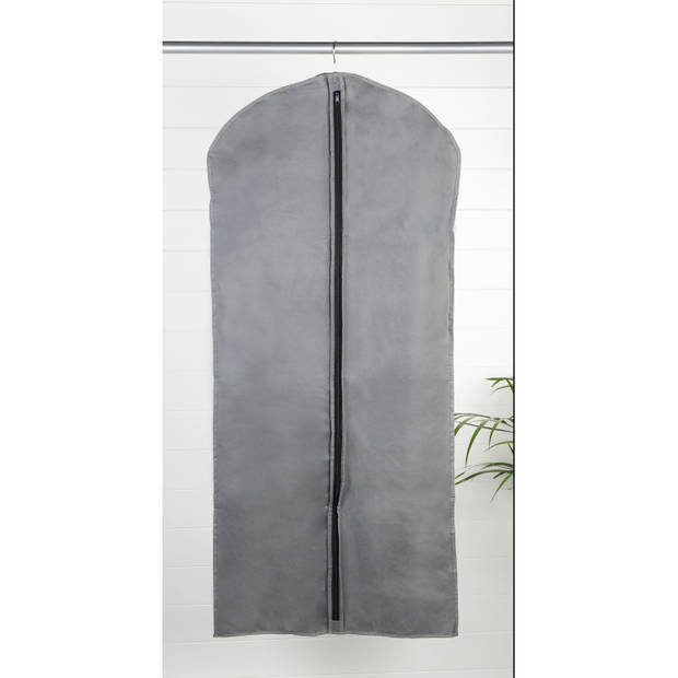 Set van 2x stuks grijze kledinghoes 60 x 137 cm - Kledinghoezen