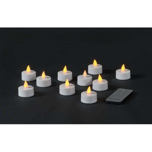 Led theelichtjes/waxinelichtjes met afstandsbediening 20 stuks - LED kaarsen
