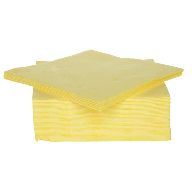 40x stuks luxe kwaliteit servetten geel 38 x 38 cm - Feestservetten