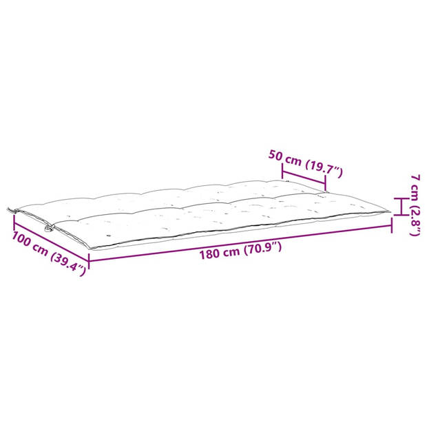 vidaXL Tuinbankkussen 180x(50+50)x7 cm oxford stof antracietkleurig