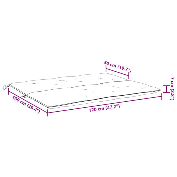 vidaXL Tuinbankkussen 120x(50+50)x7 cm oxford stof grijs