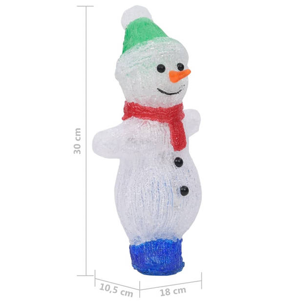 vidaXL Kerstfiguur sneeuwman LED binnen en buiten 30 cm acryl