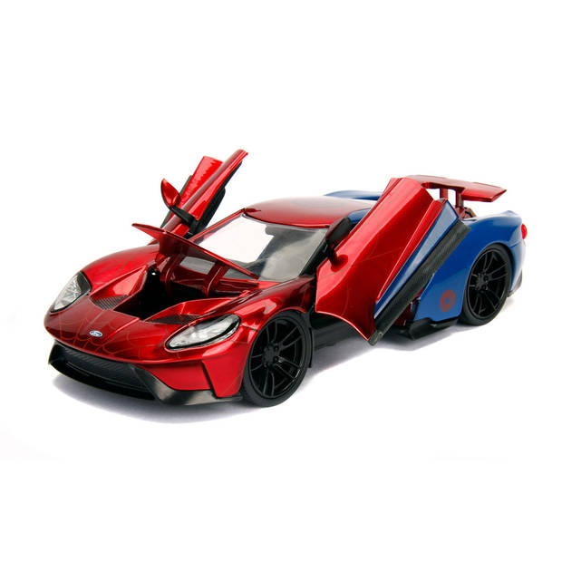 JADA auto Marvel Spider-Man 2017 Ford GT 1:24 die-cast rood