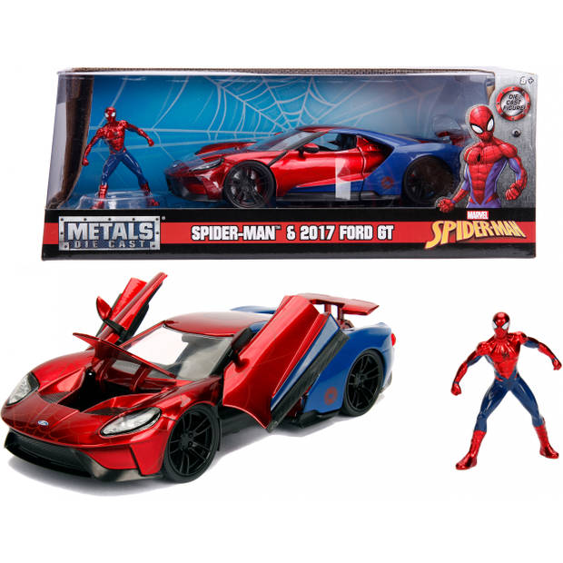 JADA auto Marvel Spider-Man 2017 Ford GT 1:24 die-cast rood