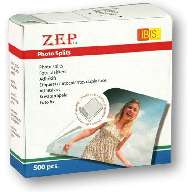 Zep fotoplakkers 13 x 17 mm wit 500 stuks