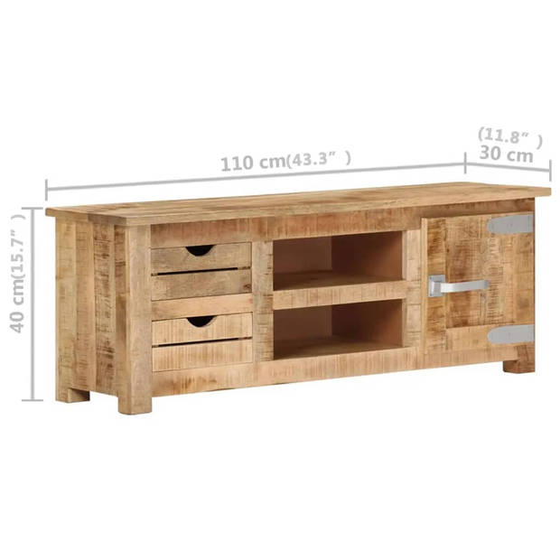 vidaXL Tv-meubel 110x30x40 cm ruw mangohout