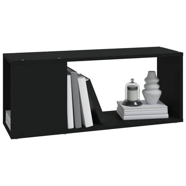 vidaXL Tv-meubel 80x24x32 cm bewerkt hout zwart