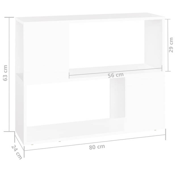vidaXL Tv-meubel 80x24x63 cm bewerkt hout wit