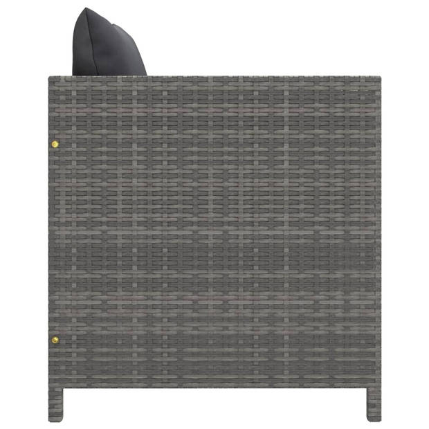 vidaXL 4-delige Loungeset met kussens poly rattan grijs