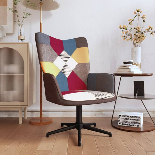 vidaXL Relaxstoel patchwork stof