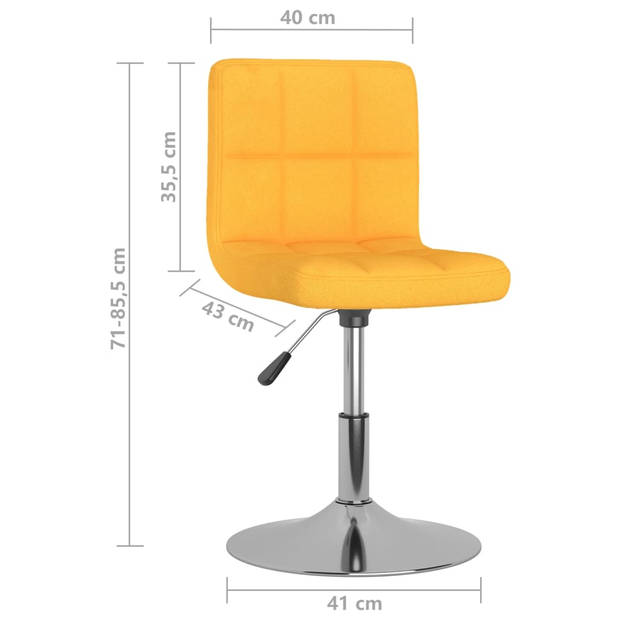 vidaXL Eetkamerstoelen draaibaar 4 st stof geel