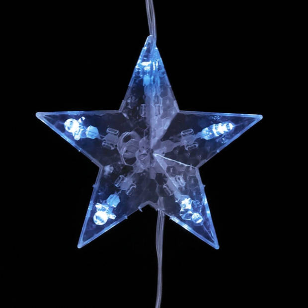 vidaXL Lichtsnoergordijn sterren met 500 LED's en 8 functies blauw