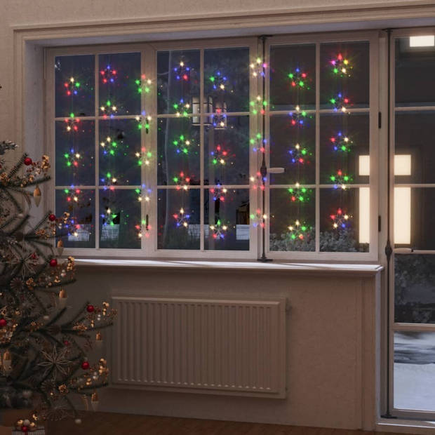 The Living Store Sterren LED-lichtgordijn - 96 x 216 cm - Meerkleurig - 8 Lichteffecten