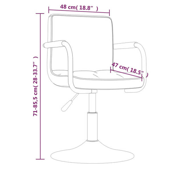 The Living Store Draaibare Eetkamerstoelen - Zwart - Gepoedercoat staal en fluweel - 48x47x(71-85.5)cm -