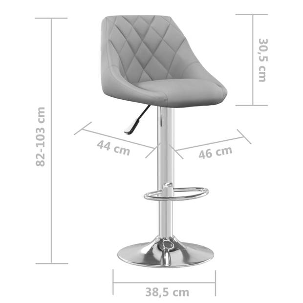 vidaXL Barkruk fluweel lichtgrijs