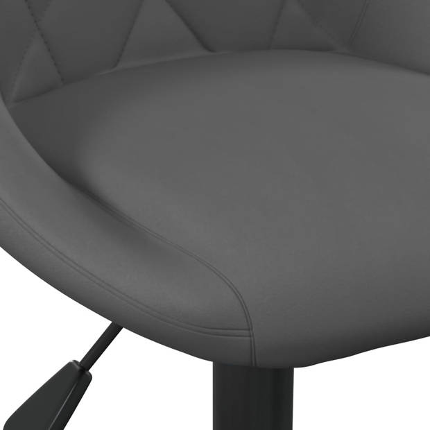 The Living Store Draaibare Eetkamerstoelen - Donkergrijs - 46x44x(62.5-77.5)cm - Fluweel en Staal