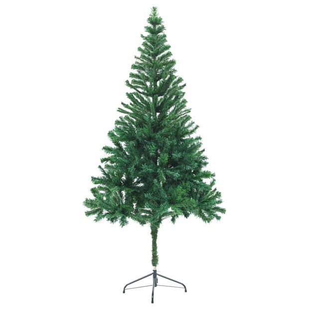 vidaXL Kunstkerstboom met verlichting en kerstballen 546 takken 180 cm