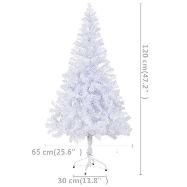 The Living Store Kunstkerstboom - 120 cm - Wit - 230 takken - LED-verlichting - USB-aansluiting