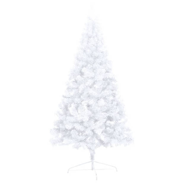 vidaXL Kunstkerstboom met verlichting en kerstballen half 120 cm wit