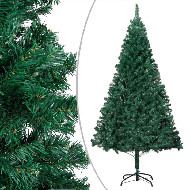 vidaXL Kunstkerstboom met verlichting en kerstballen 150 cm PVC groen