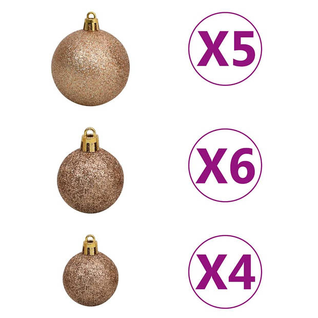 vidaXL Kunstkerstboom met verlichting en kerstballen 180 cm groen