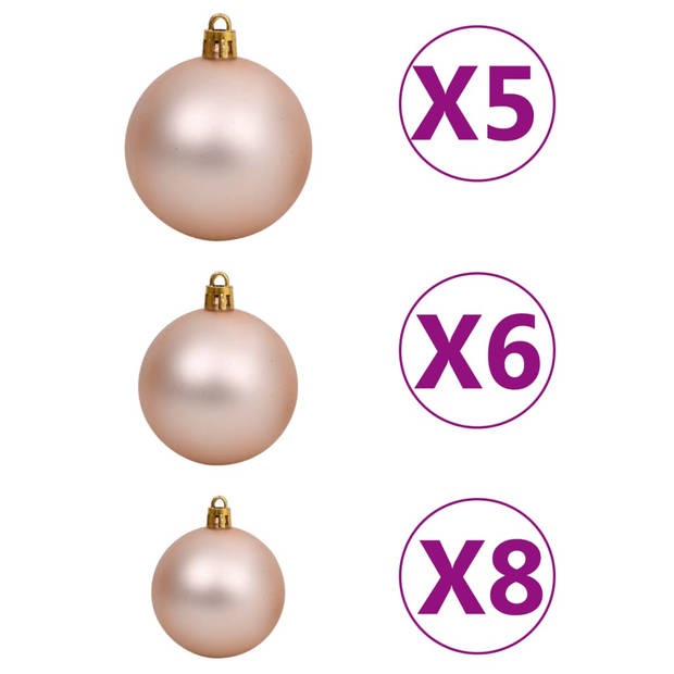 vidaXL Kunstkerstboom met verlichting en kerstballen 120 cm PVC wit