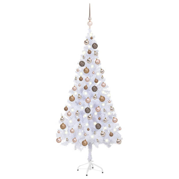 vidaXL Kunstkerstboom met verlichting en kerstballen 620 takken 180 cm