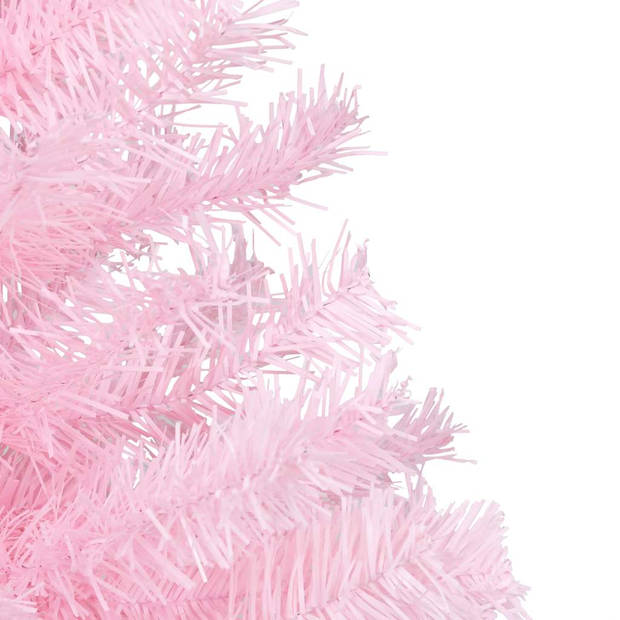 vidaXL Kunstkerstboom met verlichting en kerstballen 180 cm PVC roze