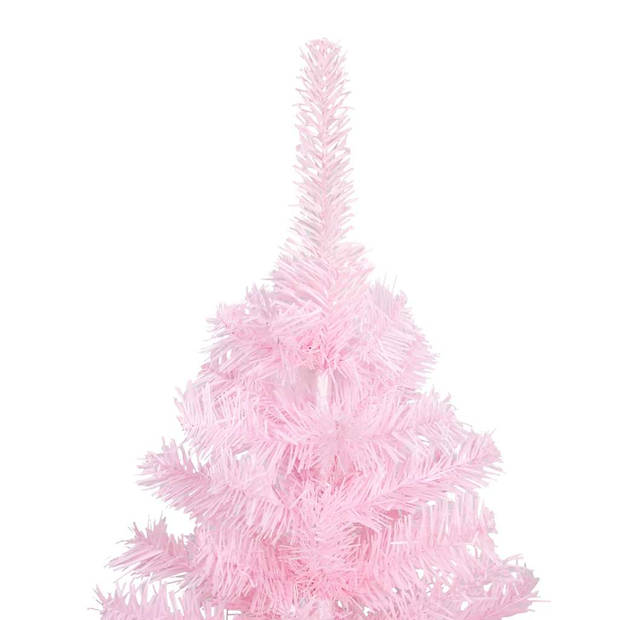 vidaXL Kunstkerstboom met verlichting en kerstballen 180 cm PVC roze