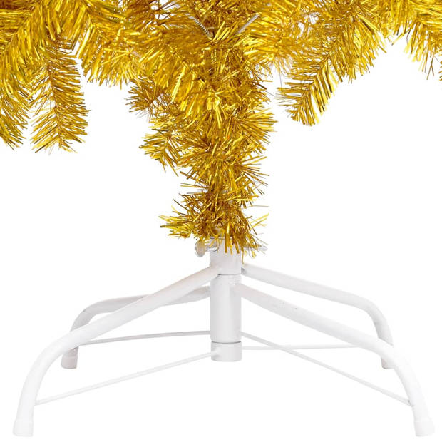 The Living Store Kunstkerstboom Glanzend Goud 120 cm - LED-verlichting - USB-aansluiting