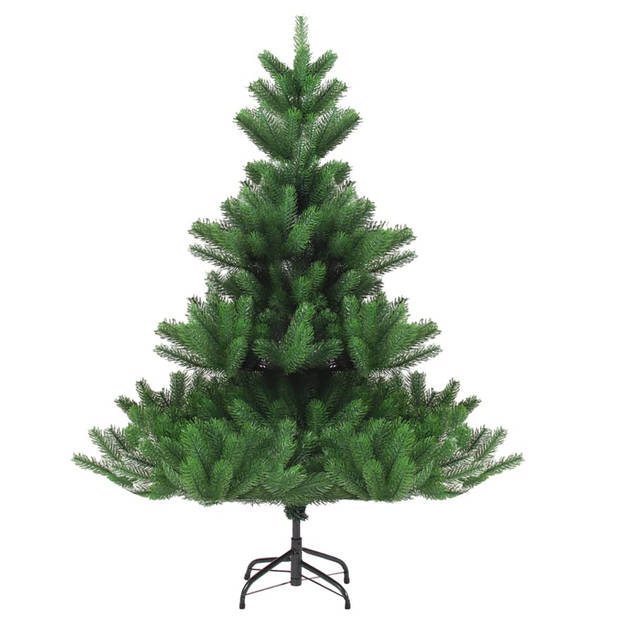 vidaXL Kunstkerstboom Nordmann met LED's en kerstballen 210 cm groen