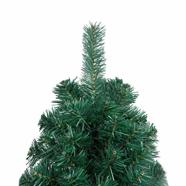 vidaXL Kunstkerstboom met verlichting en kerstballen half 150 cm groen