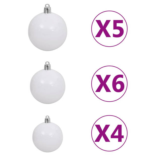 vidaXL Kunstkerstboom met scharnieren 150 LED's en kerstballen 150 cm