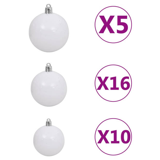 vidaXL Kunstkerstboom met verlichting en kerstballen 210 cm PVC groen