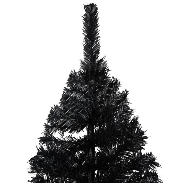 vidaXL Kunstkerstboom met verlichting en kerstballen 240 cm PVC zwart