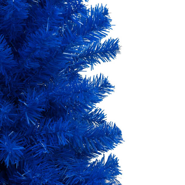 vidaXL Kunstkerstboom met verlichting en kerstballen 180 cm PVC blauw