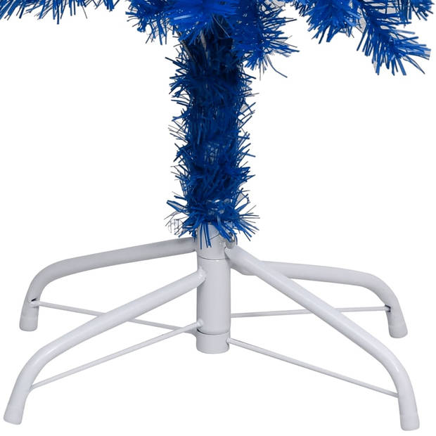 The Living Store Kunstkerstboom Blauw 240 cm - PVC - LED-verlichting - Incl - kerstballen en piek