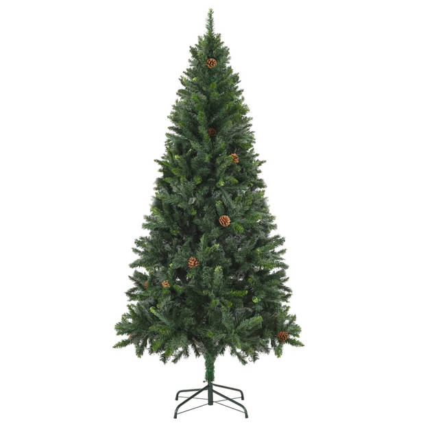 vidaXL Kunstkerstboom met dennenappels 180 cm groen