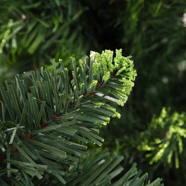 vidaXL Kunstkerstboom met verlichting en kerstballen 210 cm groen