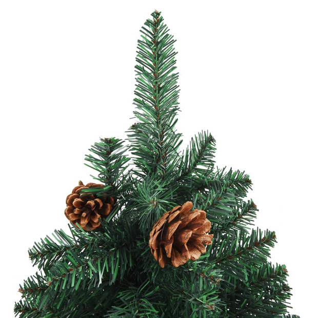 The Living Store Kerstboom Smalle - 150 cm - PVC en massief grenenhout