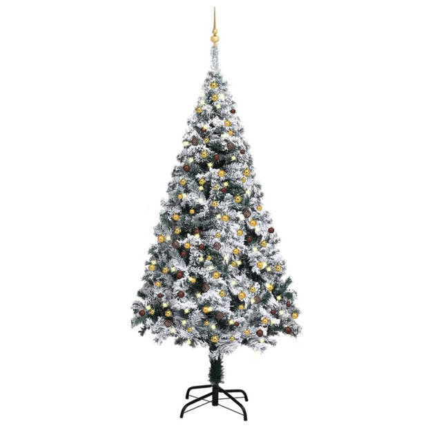 VidaXL Kunstkerstboom Met Verlichting En Kerstballen 240 Cm PVC Groen ...