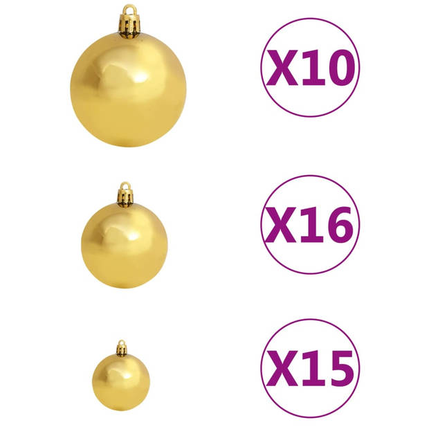 vidaXL Kunstkerstboom met verlichting en kerstballen 240 cm wit