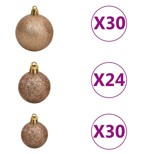 vidaXL Kunstkerstboom met verlichting en kerstballen 500 cm wit