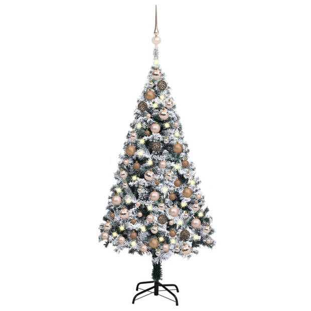 VidaXL Kunstkerstboom Met Verlichting En Kerstballen 150 Cm PVC Groen ...